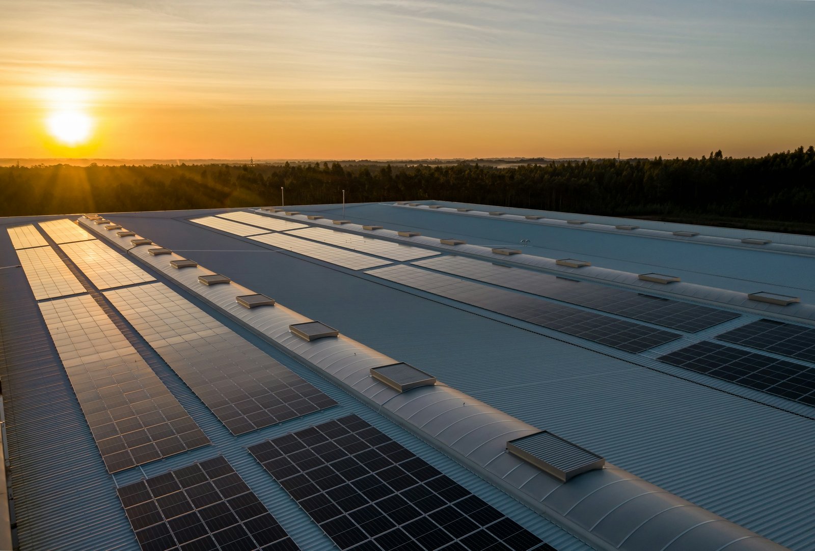 Rooftop solar panel installation
